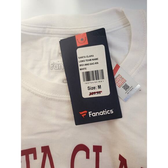 NEW SCU SANTA CLARA UNIVERSITY LONG SLEEVE WHITE T-SHIRT - M - Picture 2 of 5